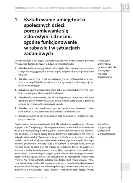 Kształtowanie umiejętności społecznych dziecka. Scenariusze zajęć i